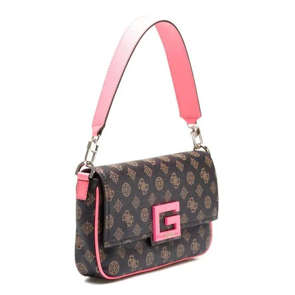Guess "Brightside" Shoulder Bag in Brown Multi - Picture 6 of 8